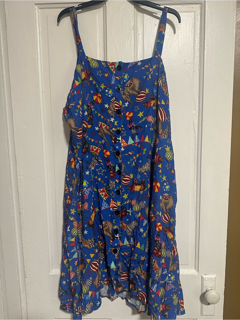 ModCloth Blue Fit and Flare Circus Dress